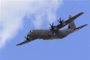 A C-130J aircraft takes part in a flying display during the 49th Paris Air Show at the Le Bourget airport