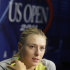 Maria Sharapova, of Russia, speaks during a news conference for the U.S. Open tennis tournament Saturday, Aug. 27, 2011 in New York.  (AP Photo/Frank Franklin II)