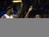 Miami Heat guard Mario Chalmers (15) is congratulated on a basket by forward LeBron James (6) during the second half of an NBA basketball game against the Orlando Magic in Orlando, Fla., Monday, March 25, 2013. The Heat won 108-94. (AP Photo/Phelan M. Ebenhack)