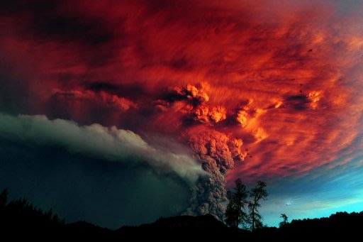 A cloud of ash billows from the Puyehue volcano near Osorno in southern Chile