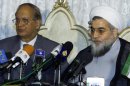 ROUHANI AND PAKISTAN'S FOREIGN MINISTER ADDRESS JOINT PRESS CONFERENCE IN ISLAMABAD.