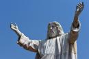 The nine-metre tall statue of Jesus Christ carved from white marble, thought to be the biggest of its kind in Africa, is unveiled in Abajah, southeastern Nigeria on January 1, 2016