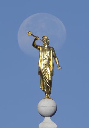 In this Sept. 11, 2014, file photo, the angel Moroni &hellip;