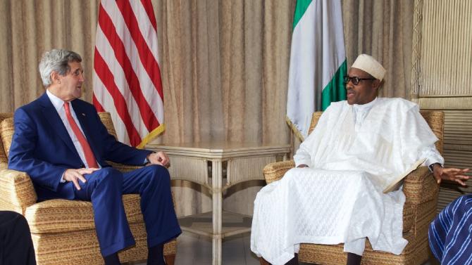 John Kerry meets Muhammadu Buhari, at the US Consulate in Lagos on January 25, 2015