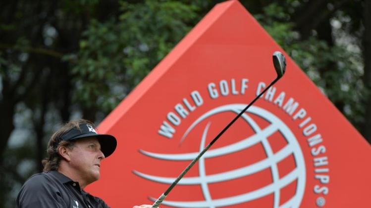 Phil Mickelson of the US tees off during the pro-am event for the WGC-HSBC Champions tournament at the Shanghai Sheshan International Golf Club on October 30, 2013