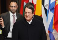 Cyprus' President Nicos Anastasiades leaves the European Council building in Brussels, March 25, 2013, after a meeting with European Council President Herman Van Rompuy and other officials to discuss a rescue package for the island. REUTERS/Sebastien Pirlet