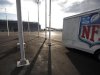The NFL logo is seen on a trailer parked near the New Meadowlands Stadium where the Jets and Giants NFL football teams play home games in East Rutherford