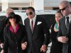 CORRECTS PHOTOGRAPHER'S LAST NAME TO JULIAN, NOT JULIEN -  Muhammad Ali, center, and his wife, Lonnie, left, arrive for the funeral for legendary boxing trainer Angelo Dundee, at the Countryside Christian Center in Clearwater, Fla., Friday, Feb. 10, 2012. (AP Photo/Jeff Julian)  MANDATORY CREDIT. ONE TIME USE ONLY. NO SALES