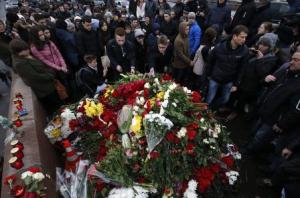 People gather at the site where Boris Nemtsov was recently &hellip;