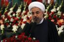 Iran's President Hassan Rouhani speaks during an event to mark Nawroz, the Persian New Year, in Kabul
