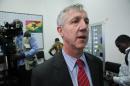 Anthony Banbury, head of the UN Ebola response team speaks to the media on September 30, 2014 in Accra