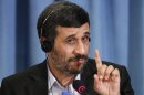 PLEASE HOLD - MOVES WEDNESDAY JUNE 12 - File picture of Iran's President Mahmoud Ahmadinejad gesturing during a news conference in New York
