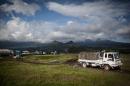 A UN truck is seen in the MONUSCO (United Nations Stabilisation Mission in the DR Congo) base near the Kibumba village, North Kivu, on April 23, 2015