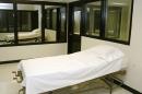 File - In this April 12, 2005 file photo is the death chamber at the Missouri Correctional Center in Bonne Terre, Mo. The Associated Press and four other news organizations filed a lawsuit Thursday, May 15, 2014 challenging the secret way in which Missouri obtains the drugs it uses in lethal injections, arguing the state's actions prohibit public oversight of the death penalty. The suit asks the state's department of corrections to disclose where it purchases drugs used to carry out executions along with details about the composition and quality of those drugs. (AP Photo/James A. Finley, File)