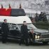 In this image made from KRT video, Kim Jong Un, center, Kim Jong Il's youngest son and successor, walks next to his father's hearse during a funeral procession for the late North Korean leader  in Pyongyang, North Korea Wednesday, Dec. 28, 2011. (AP Photo/KRT via APTN) TV OUT, NORTH KOREA OUT