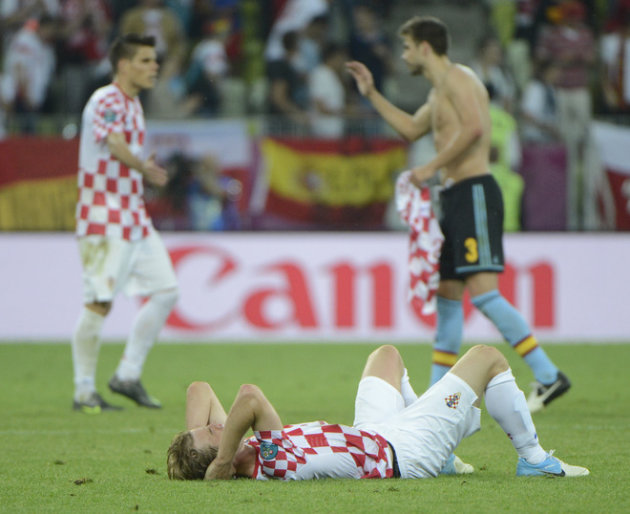 Croatian Defender Ivan Strinic Reacts AFP/Getty Images