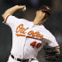 Baltimore Orioles starting pitcher Jeremy Guthrie throws against the Tampa Bay Rays in the first inning of a baseball game on Wednesday, Sept. 14, 2011, in Baltimore. (AP Photo/Patrick Semansky)