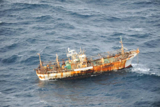 Canada's Department of National Defence photograph of a Japanese fishing vessel off the coast of British Columbia