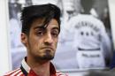 Belgian Taekwondo athlete Mourad Laachraoui, younger brother of Brussels attacks suspect Najim Laachraoui, gives a press conference on March 24, 2016, at the headquarters of the Francophone Belgian Taekwondo Association in Ukkel/ Uccle, Brussels