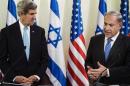 FILE - In this Jan. 2, 2014 file photo, U.S. Secretary of State John Kerry, left, listens as Israeli Prime Minister Benjamin Netanyahu makes a statement during a press conference before their talk at the prime minister's office in Jerusalem. 2014 has been a difficult year for Israelis and Palestinians, with the failure of peace talks and a string of violent incidents that shows no signs of ending. (AP Photo/Brendan Smialowski, Pool, File)