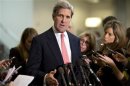 Senator John Kerry, Chairman of the Senate Foreign Relations Committee, speaks to reporters about the attack on the U.S. consulate in Benghazi on Capitol Hill
