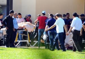 Injured people are treated near the area where an attack&nbsp;&hellip;