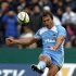 Hernandez of Argentina's Los Pumas scores against France's Stade Francais during a friendly rugby match in Buenos Aires