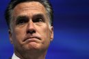 Republican presidential candidate, former Massachusetts Gov. Mitt Romney speaks at the National Rifle Association convention in St. Louis, Friday, April 13, 2012. (AP Photo/Michael Conroy)