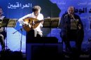 Iraqi oud player Naseer Shamma performs during a concert in Baghdad