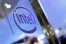 The logo of Intel is seen during the annual Computex computer exhibition in Taipei