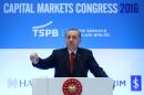 Turkish President Erdogan makes a speech during a congress in Istanbul