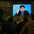 Hezbollah leader Sheik Hassan Nasrallah speaks via a video link, during a ceremony to mark Islam's Prophet Muhammad's birth in the southern suburbs of Beirut, Lebanon, Friday, Jan. 25, 2013. Nasrallah, a staunch ally of the Syrian regime, said those who had dreamed about "dramatic changes" taking place in Syria should let go of their dreams. He said all military, political and international indications showed that President Bashar Assad's regime cannot be defeated. (AP Photo/Bilal Hussein)