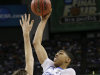 Kentucky's Anthony Davis, right, shoots over Kansas' Jeff Withey during the second half of the NCAA Final Four tournament college basketball championship game Monday, April 2, 2012, in New Orleans. (AP Photo/David J. Phillip)
