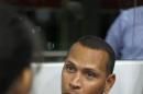 Alex Rodriguez speaks during a news conference at his gym in Cancun, Mexico, Thursday, Jan. 16, 2014. Alex Rodriguez says his season-long suspension could be a benefit, allowing him to rest and return to the Yankees for the final three years of his contract. Rodriguez was suspended for violating baseball's drug agreement and labor contract. (AP/Israel Leal)