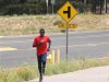 Guor Marial, 28, runs along a street in Flagstaff, Arizona