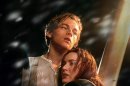 In this film image released by Paramount Pictures, Leonardo DiCaprio, left, and Kate Winslet are shown in a scene from the 3-D version of James Cameron's romantic epic 