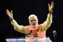 Prime Minister Narendra Modi of India speaks to supporters during an event on September 28, 2014 in New York