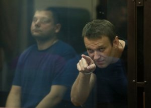 Russian opposition leader Alexei Navalny, seen through …