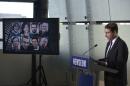 The images of French sartirical newspaper "Charlie Hebdo" journalists who were killed in a terrorist attack are seen during the re-dedication of the Newseum Journalists Memorial on June 6, 2016 at the Newseum in Washington, DC