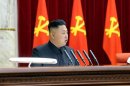 North Korean leader Kim Jong-un speaks during a plenary meeting of the Central Committee of the Workers' Party of Korea in Pyongyang