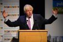 London Mayor Boris Johnson speaks at an event in Manchester, northwest England on September 30, 2013