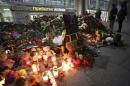 People mourn at makeshift memorial for victims of Russian airliner which crashed in Egypt outside Pulkovo Airport in St. Petersburg