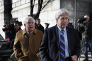 FILE - In this Jan. 18, 2013 file photo, Mark Strong Sr., right, and his attorney, Dan Lilley, leave the Cumberland County Court House in Portland, Maine. The trial of a key figure in a prostitution scandal at a Zumba studio in Maine has gone through four days without a jury being selected. And itâ€™s unclear if the process will resume Monday. The defense is worried that the lengthy delays could cause potential jurors to turn against Strong even before jury selection is completed and the trial begins in earnest. (AP Photo/Robert F. Bukaty, File)