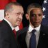 U.S. President Barack Obama, right, stands with Prime Minister of Turkey Recep Tayyip Erdogan during their bilateral meeting in Seoul, South Korea, Sunday, March, 25, 2012. (AP Photo/Pablo Martinez Monsivais)