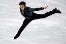 Canada's Patrick Chan performs during the figure skating event at the 2013 Eric Bompard Trophy competition at the Bercy Palais-Omnisport (POPB) in Paris on November 15, 2013