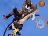Oklahoma City Thunder's Harden goes up to shoot past Los Angeles Lakers' Gasol of Spain and Hill during Game 2 of the NBA Western Conference semi-finals in Oklahoma City