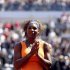Williams of the U.S. waits at the medal ceremony after winning the women's singles final match at the Rome Masters tennis tournament