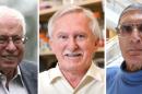 Nobel Chemistry Prize 2015 co-winners (L-R) Sweden's Tomas Lindahl, Paul Modrich of the US and Turkish-American Aziz Sancar