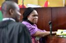Ivory Coast's former first lady Simone Gbagbo attends the second day of her trial on June 1, 2016, at the appeal court in Abidjan