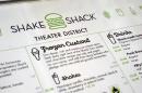 The menu of a Shake Shack restaurant is seen in New York